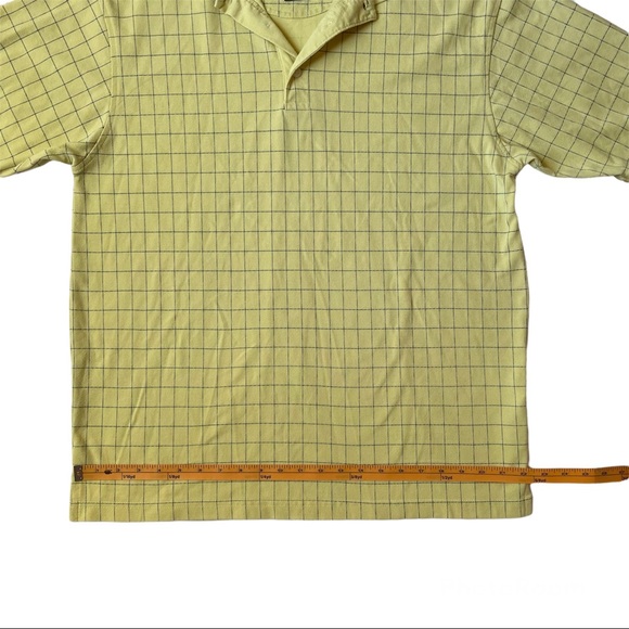 Men’s Austin Golf Tour Collection Golf Polo Shirt Yellow Grey Checkered - Size M - Picture 3 of 5
